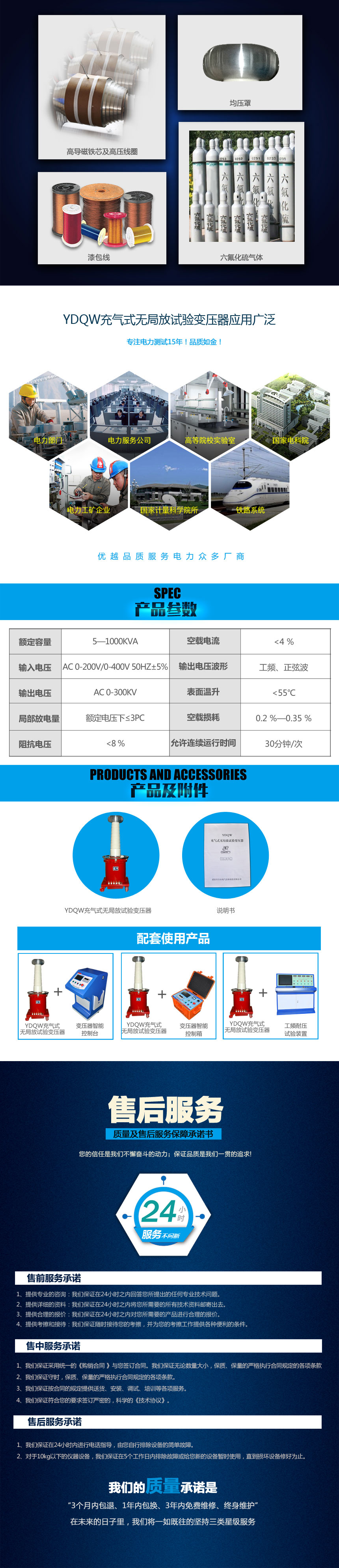 YDQW充氣式無(wú)局放試驗(yàn)變壓器